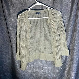 The Limited Green Olive 3/4 Sleeve open Cardigan- see photos